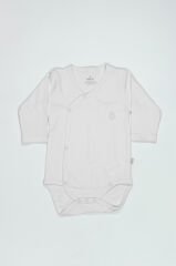 Bistyle Organik Natural Basic Style Kruvaze Uzun Kol Body BS17102 Beyaz