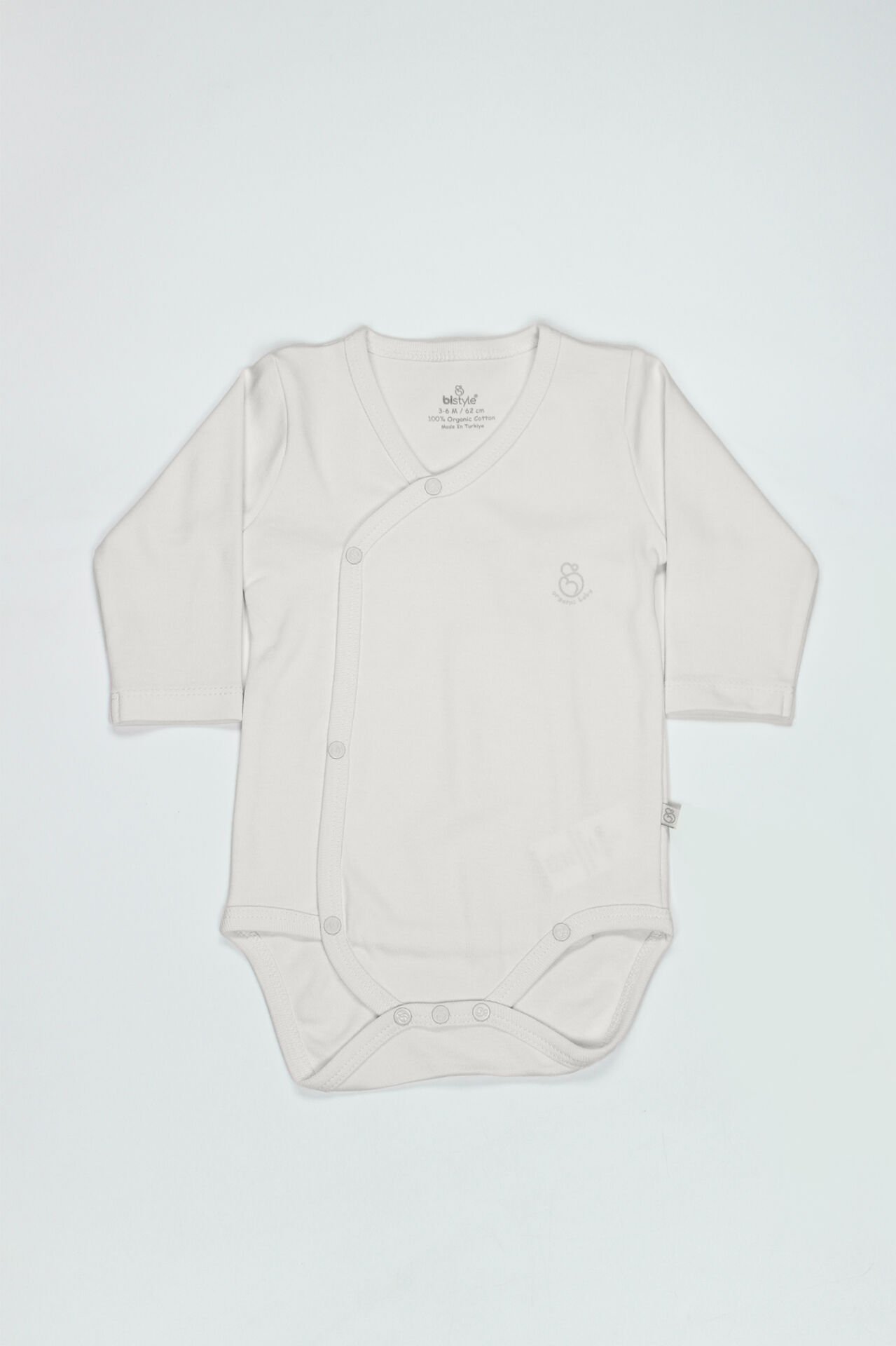Bistyle Organik Natural Basic Style Kruvaze Uzun Kol Body BS17102 Ekru