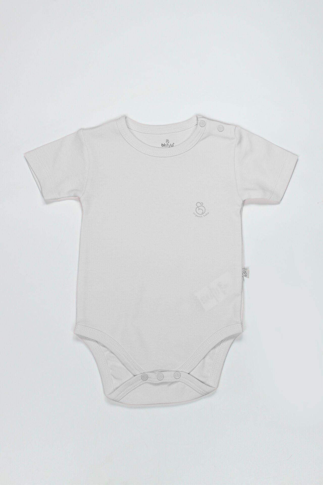 Bistyle Organik Natural Basic Style Yarım Kol Body BS17103 Beyaz