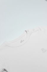Bistyle Organik Natural Basic Style Yarım Kol Body BS17103 Beyaz