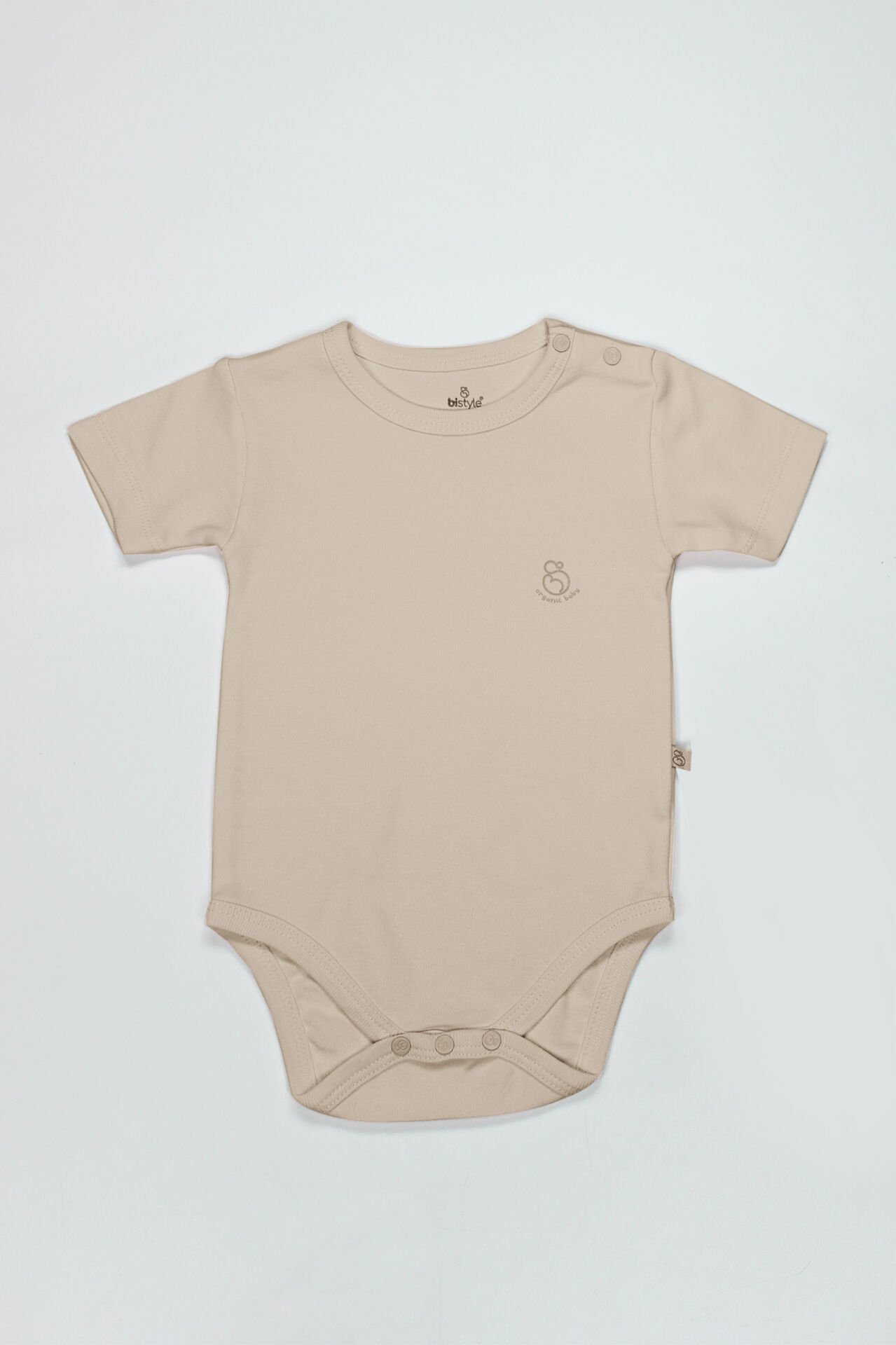 Bistyle Organik Natural Basic Style Yarım Kol Body BS17103 Bej