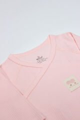 Bistyle Organic Modal Flying Balloons Kruvaze Uzun Kol Body BS17121 Pembe