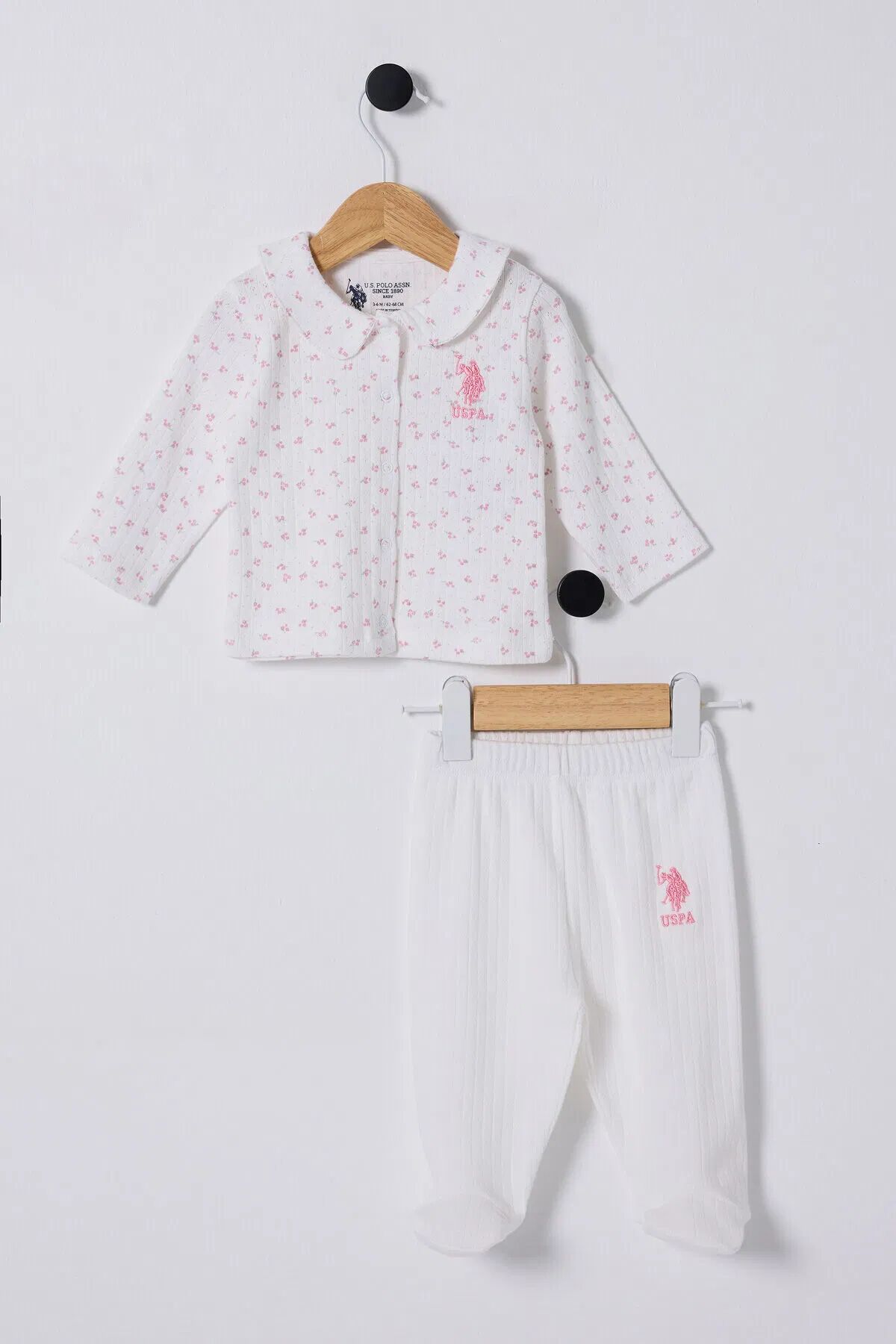 U.S Polo Bebek 2'Li Takım USB2433 Beyaz-Pembe