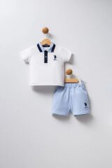U.S Polo Bebek 2'Li Takım USB2339 Beyaz-Mavi