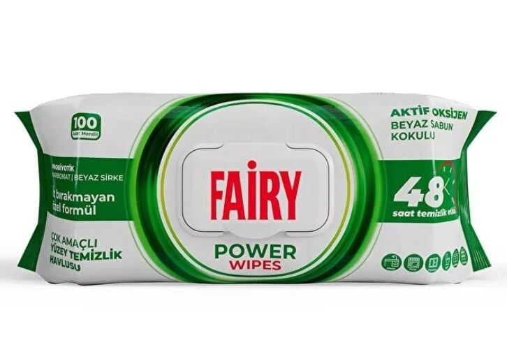 Fairy Power Yüzey Temizlik Havlusu 100'Lü Beyaz Sabun