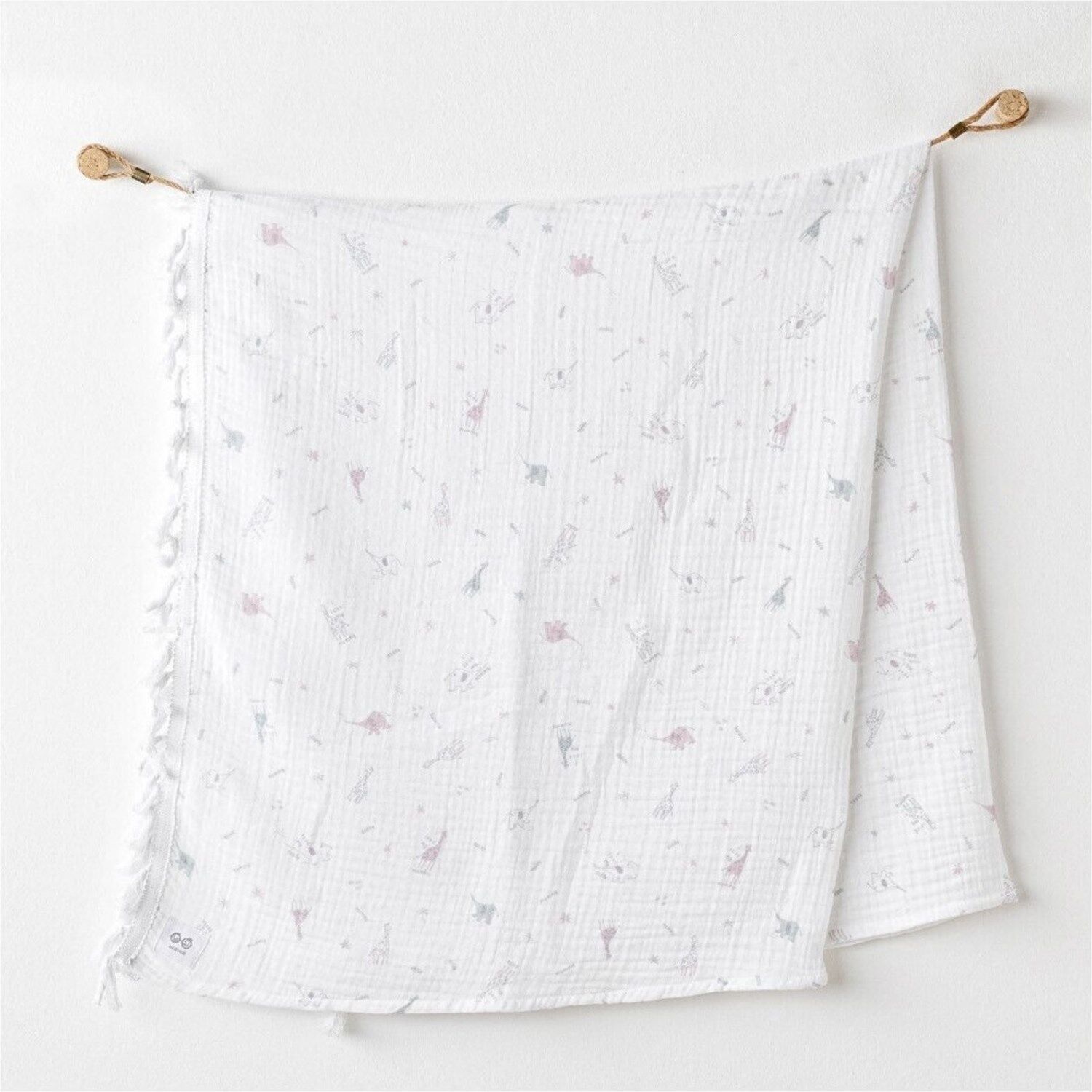 Andywawa AC25514 Blanket 105x120 Love Family Müslin Battaniye Ekru