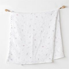 Andywawa AC25514 Blanket 105x120 Love Family Müslin Battaniye Ekru