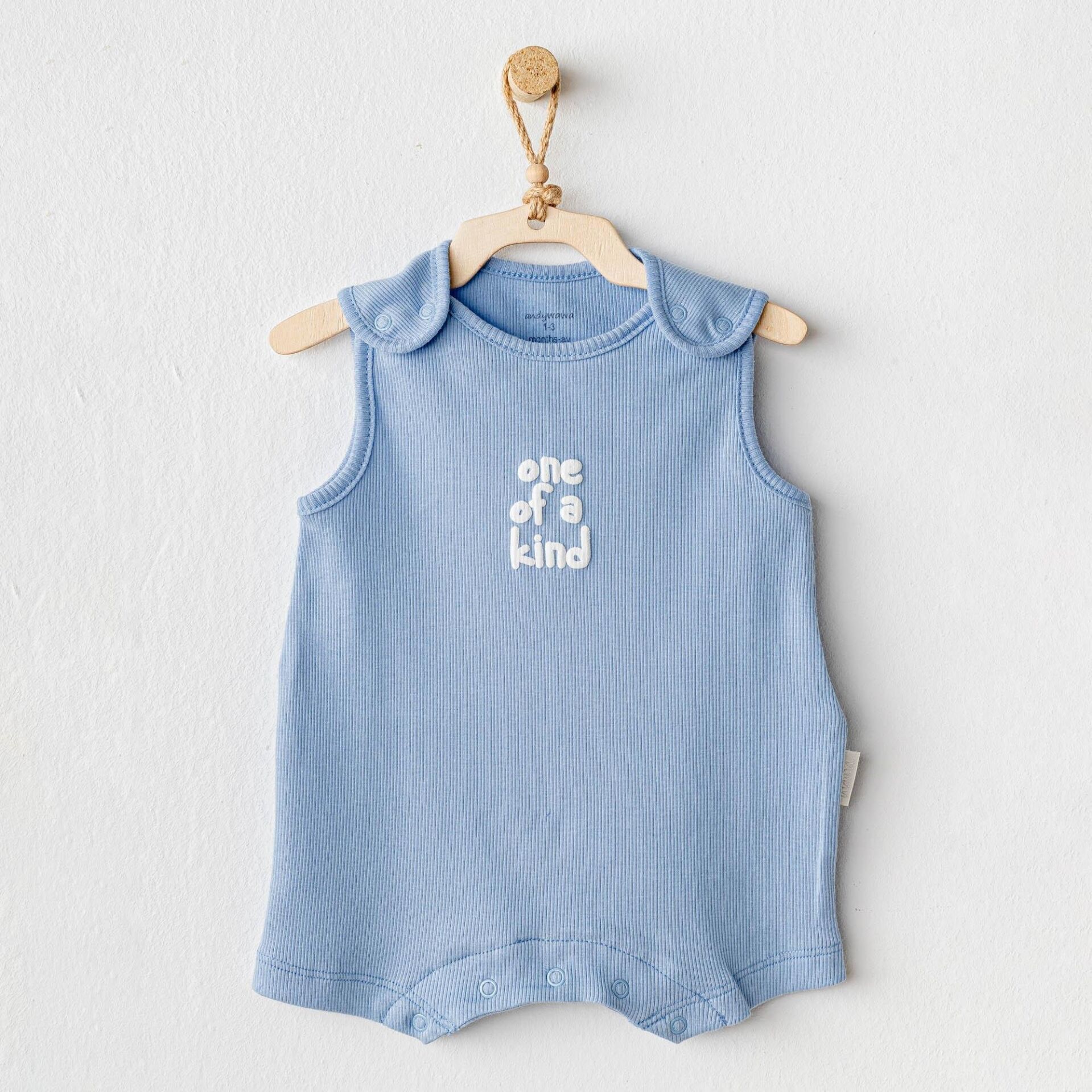 Andywawa AC25895 Romper Basic Bebek Tulum Blue