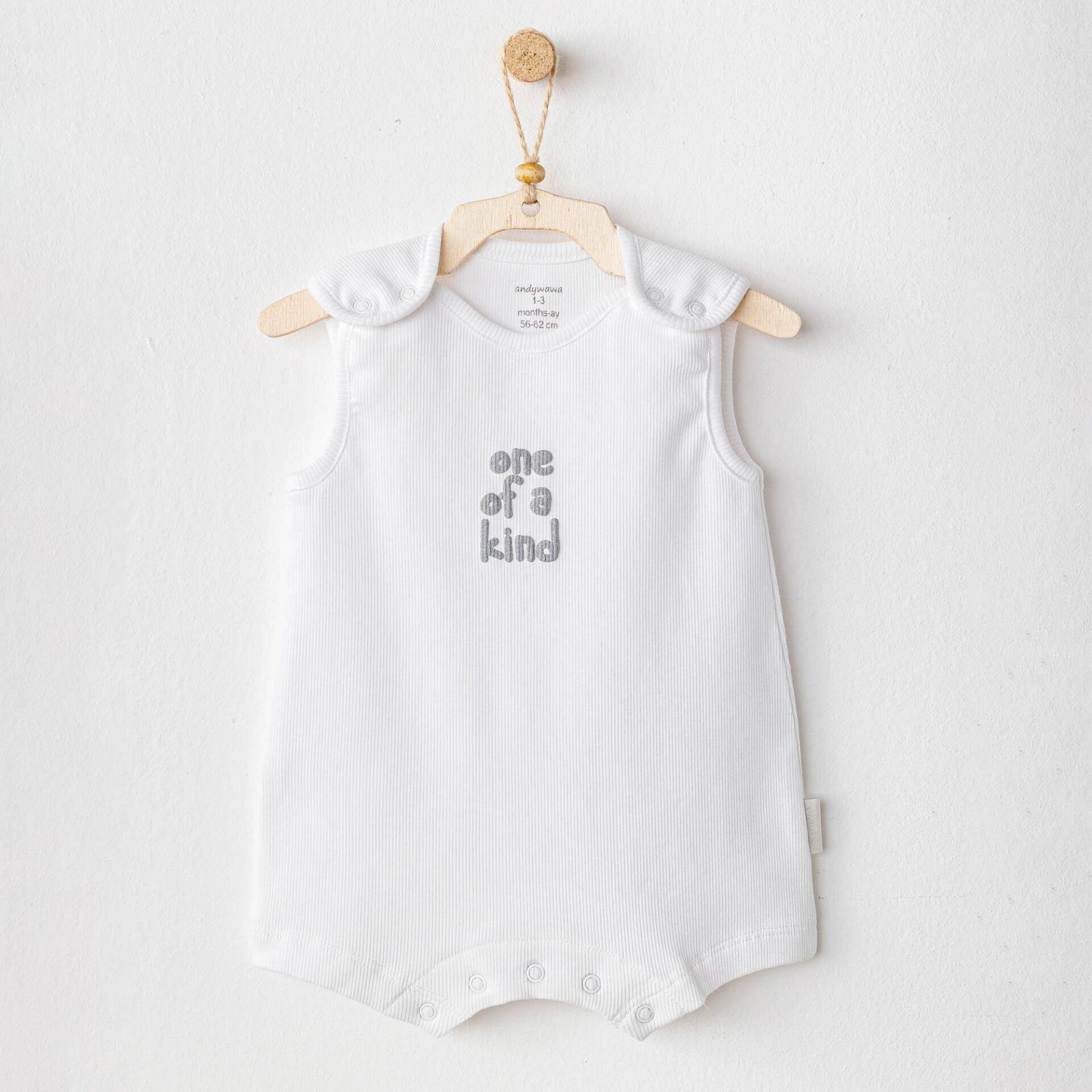 Andywawa AC25895 Romper Basic Bebek Tulum White