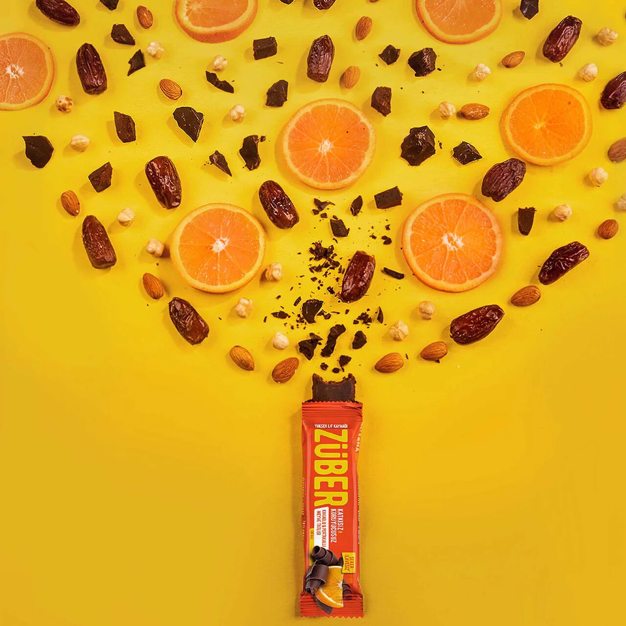 Züber Meyve Barı 40 Gr Kakaolu ve Portakallı