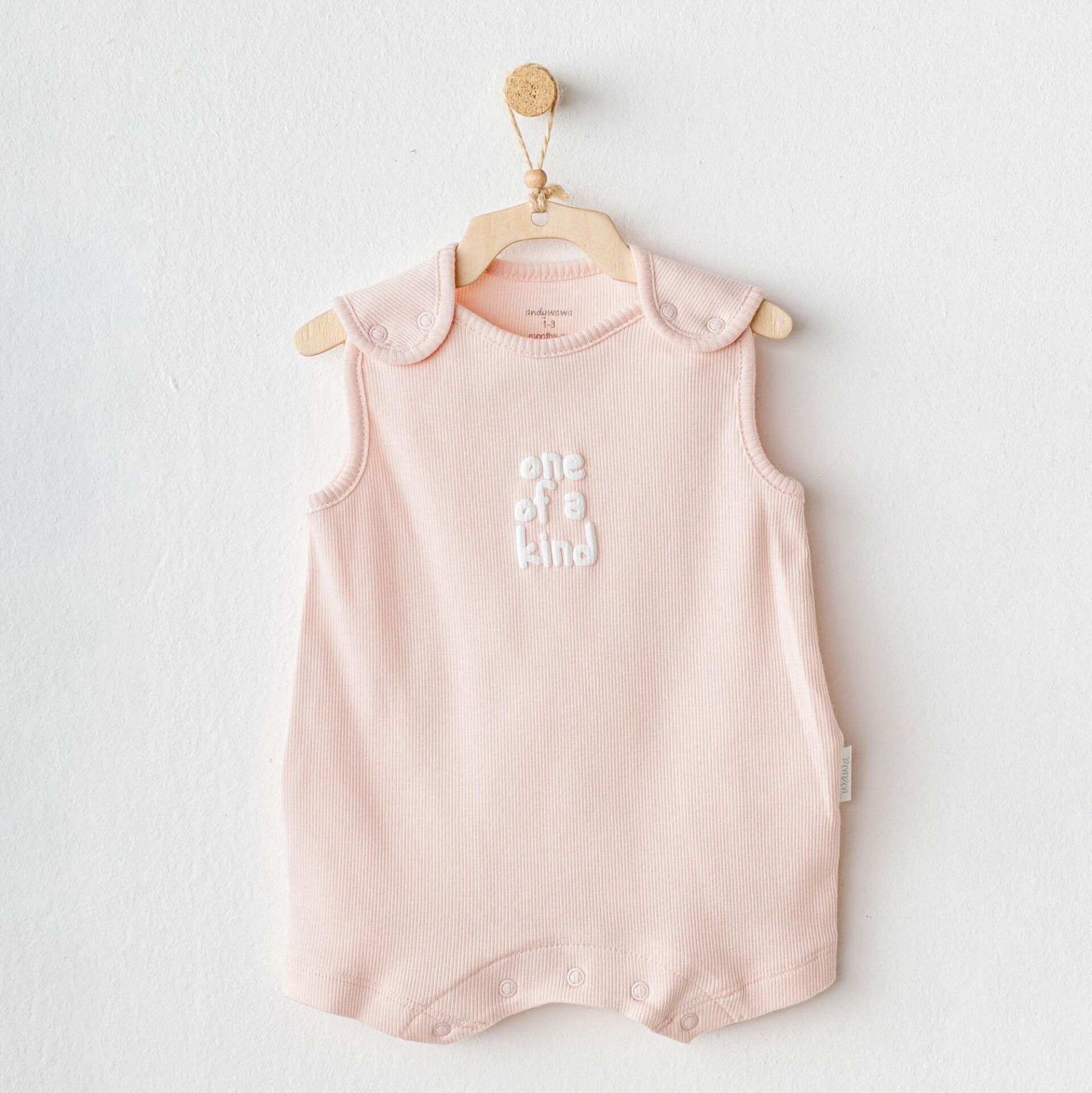 Andywawa AC25895 Romper Basic Bebek Tulum Salmon