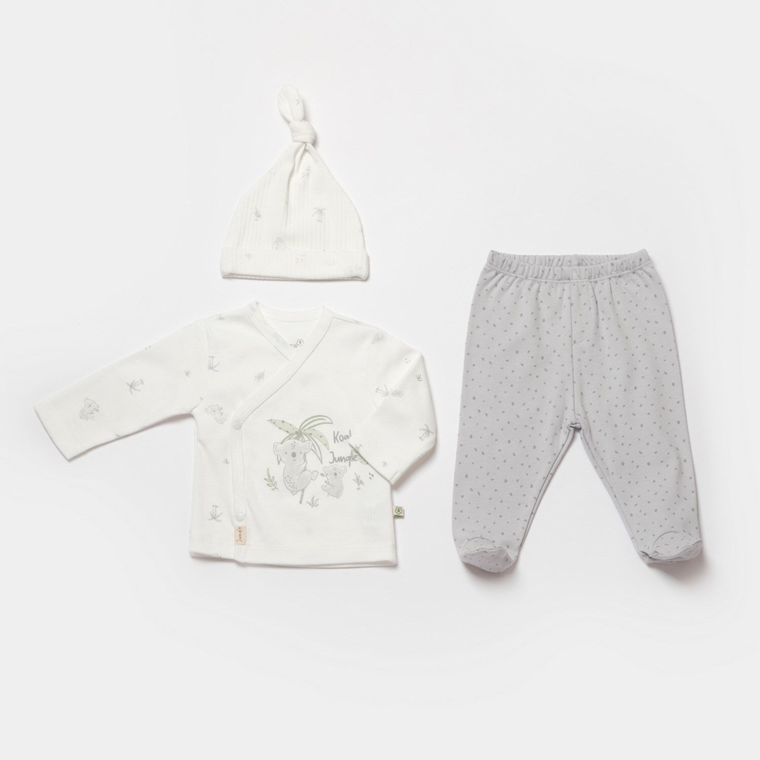 Bibaby Biorganic Koala Jungle 3'Lü Bebek Takım 73315 Gri