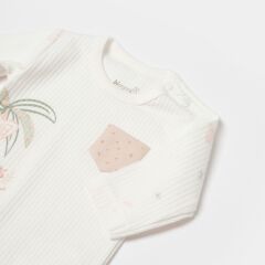 Bibaby Biorganic Koala Jungle Uzun Kol Bebek Body 56969 Pembe