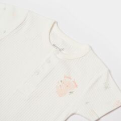 Bibaby Biorganic Koala Jungle Kısa Kol Bebek Body 56972 Pembe