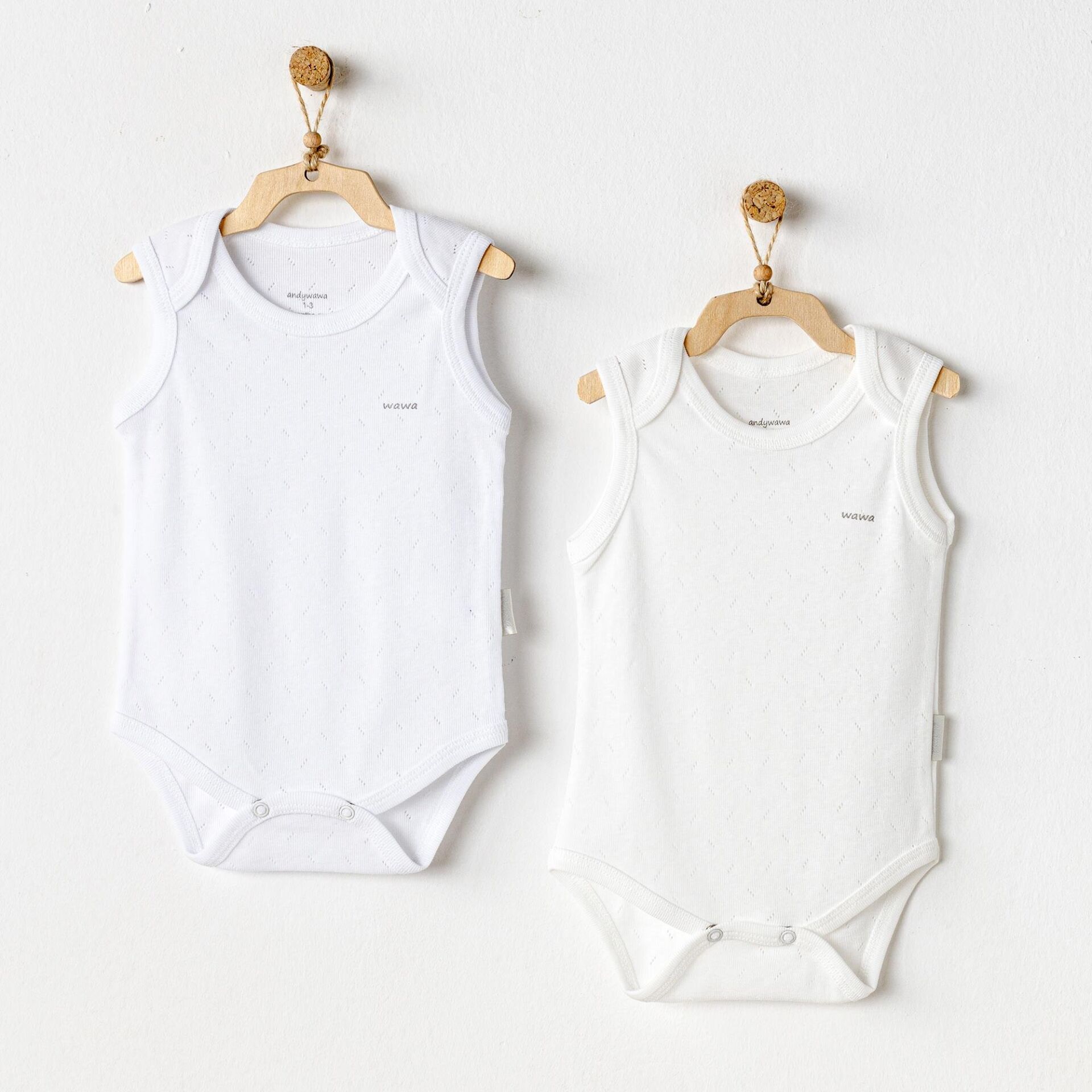 Andywawa AC25553 Sleeveles Jacquard 2'Li Basic Body Ecru White