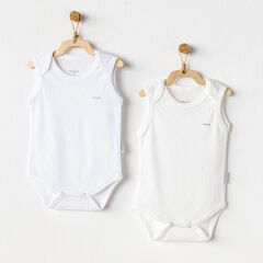 Andywawa AC25553 Sleeveles Jacquard 2'Li Basic Body Ecru White