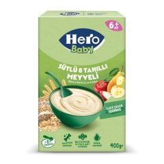 Hero Baby Sütlü 8 Tahıllı Meyveli Ekonomik Paket Kaşık Mama 400 Gr