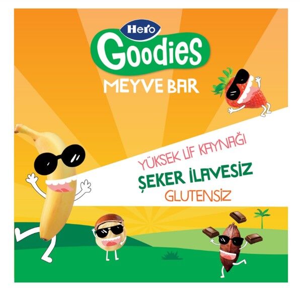Hero Goodies Çilek Kakao Meyve Bar 30 Gr