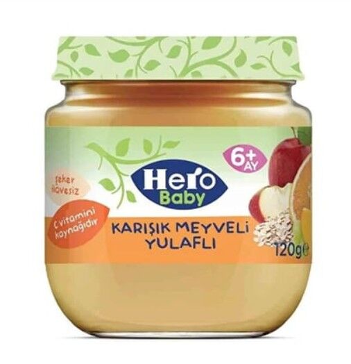 Hero Baby Karışık Meyveli Yulaflı Kavanoz Mama 120 Gr