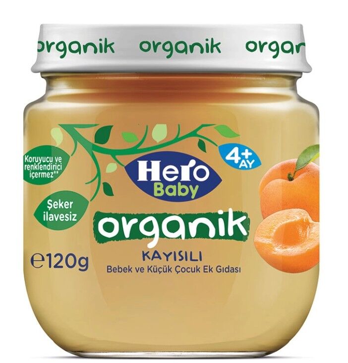 Hero Baby Organik Kayısı Kavanoz Mama 120 Gr