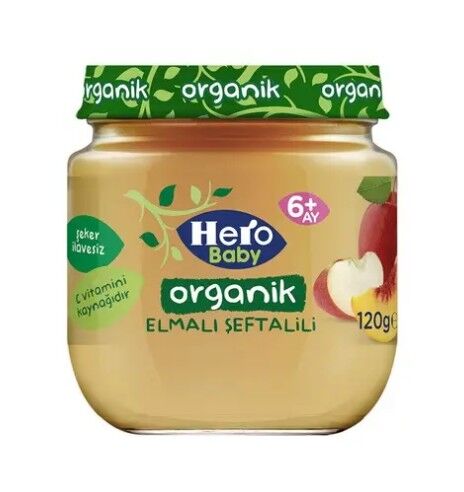 Hero Baby Organik Muz Armut Tahıllı Kavanoz Mama 120 Gr