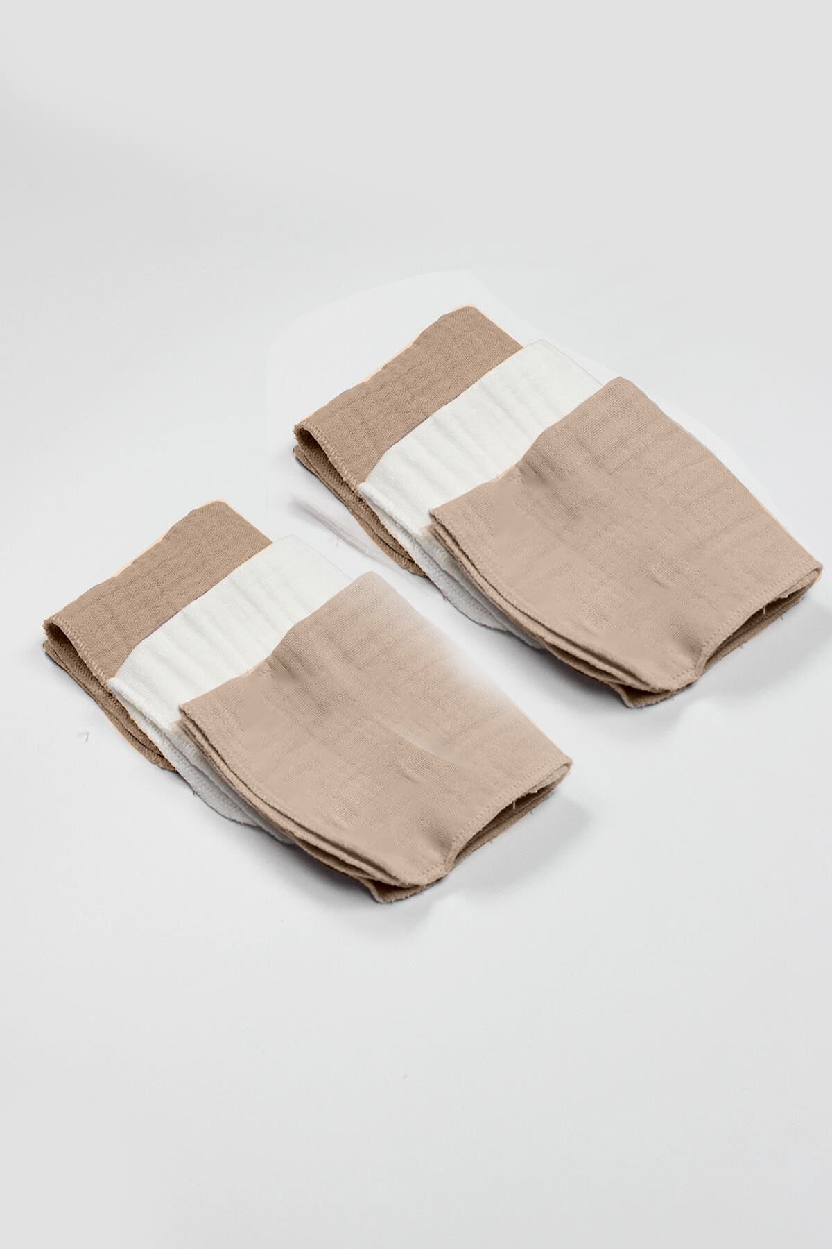Bistyle 6'lı Müslin Mendil 20x20 cm 90106 Ekru Bej