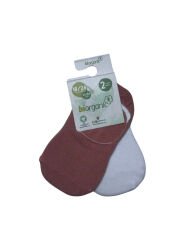 Bibaby Biorganic New Basic Kız 2'Li Babet Çorap 68486 Gülkurusu Beyaz