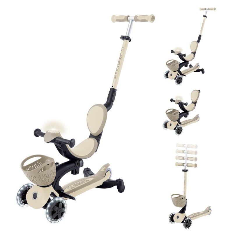 Globber Go Up Baby 360 Işıklı Scooter Koyu Bej
