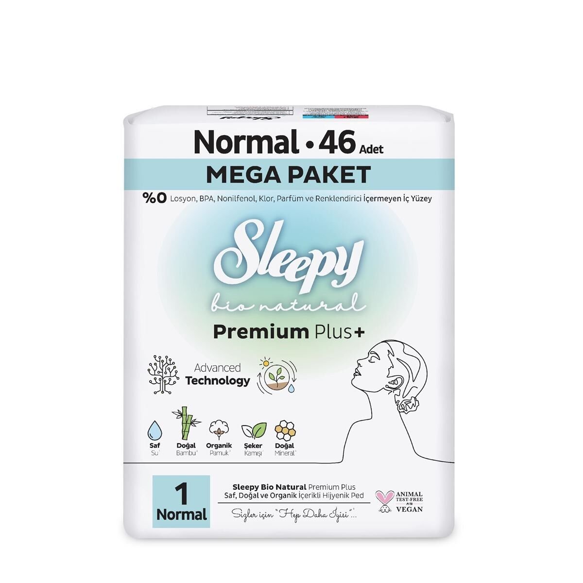 Sleepy Bio Natural Premium Plus Mega Normal Ped 46 Adet