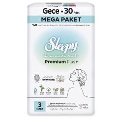 Sleepy Bio Natural Premium Plus Mega Gece Ped 30 Adet