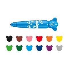 Carioca Teddy Jumbo Bebek Süper Yıkanabilir Keçeli Boya Kalemi 12'Li