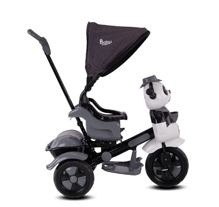 Babyhope 127A Little Panda 3 Tekerli Kontrollü Bisiklet (Pedli) Gri