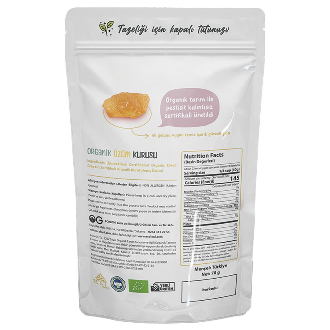 OG Natural Organik Üzüm Kurusu 70 Gr