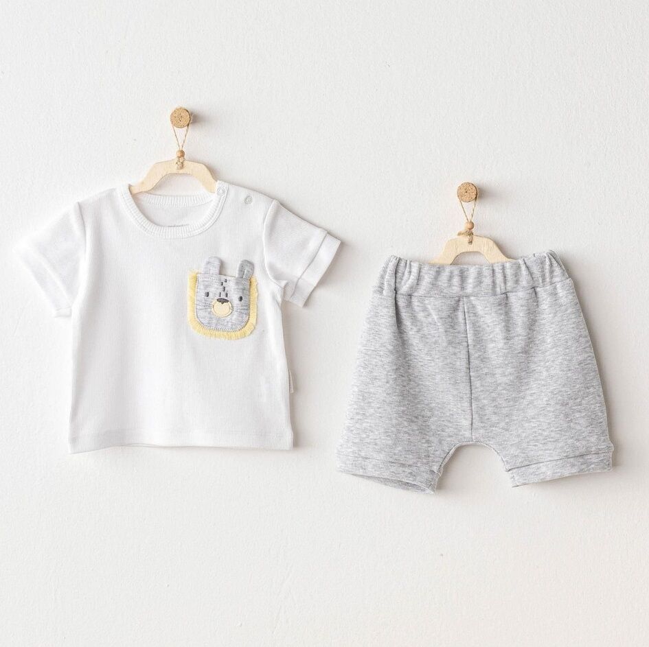 Andywawa AC25812 Little King 2'Li Bebe Takım Grey