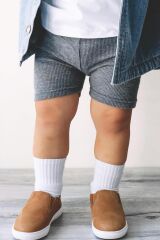 Bistyle Basic Kaymaz Penye Soket Çorap 3'Lü BS10107 Nil Ekru Bej