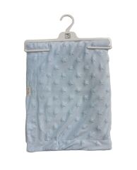 Bibaby Embossed Star 90x108 Battaniye 64728 Blue