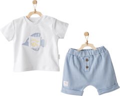 Andywawa AC25608 Ocean İs My Happy Place 2'Li Bebe Takım Blue