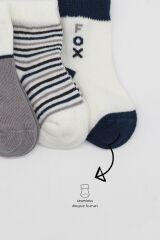 Bistyle 3'Lü Penye Soket Çorap BS10109 Gri