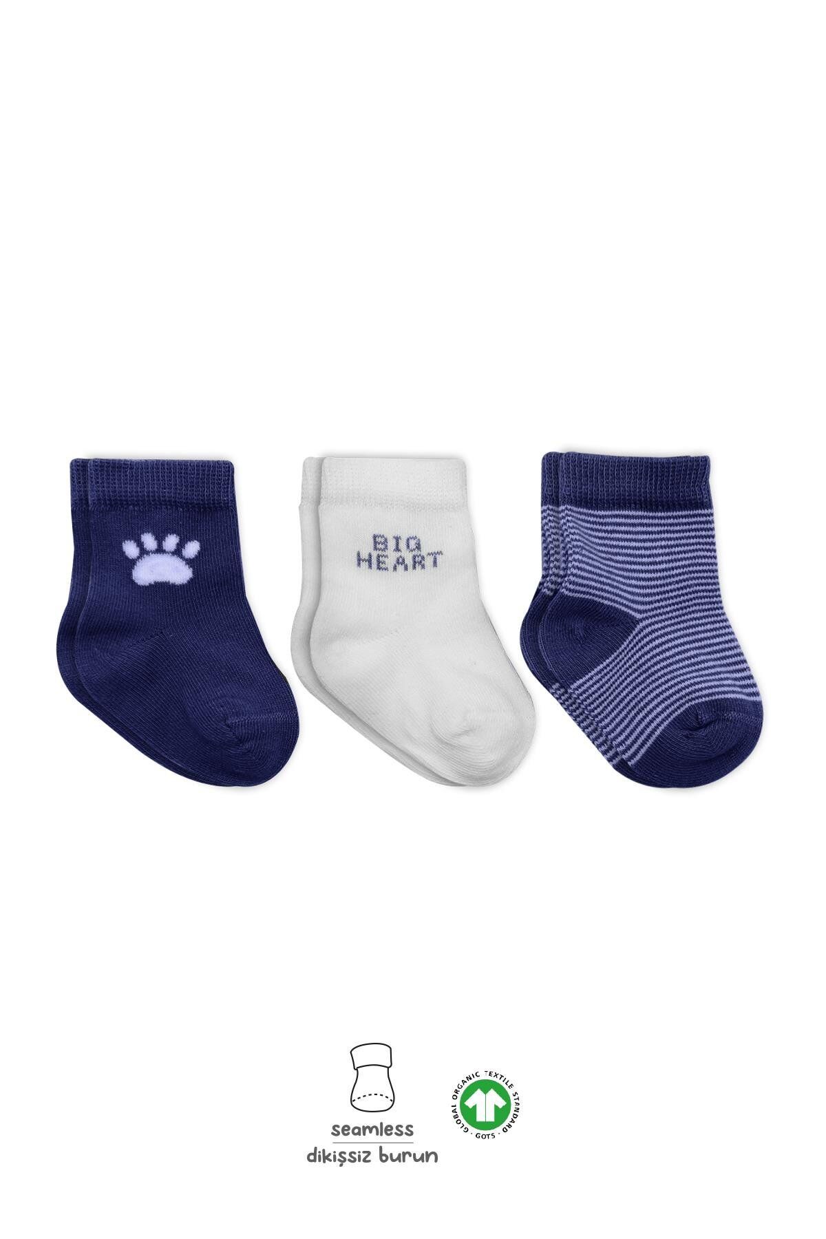 Bistyle 3'Lü Penye Soket Çorap BS10110 İndigo