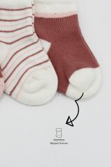 Bistyle 3'Lü Penye Kız Soket Çorap 10112 Pudra