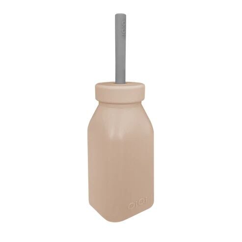 Oioi Şişe + Pipet 200 ml Bubble Beige / Powder Grey