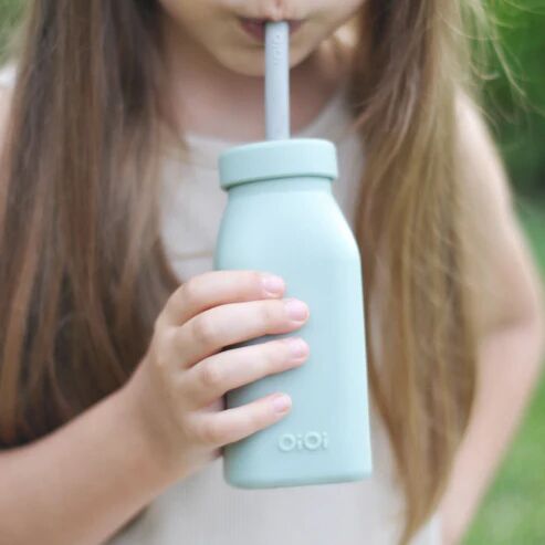 Oioi Şişe + Pipet 200 ml River Green / Powder Grey