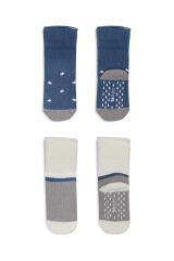 Bistyle Puanlı Kaymaz Havlu Soket Çorap 2'Li BS10502 İndigo Gri