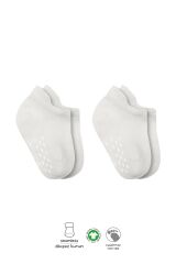 Bistyle 2'Li Sneakers Kaymaz Basic Penye Çorap BS20103 Ekru Ekru