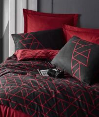 Cotton Box Dark Ranforce Nevresim Takımı Tek Kişilik Shadow Bordo