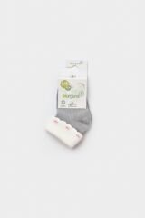 Bibaby Biorganic Kalpli Kız Bebek Çorap 68453 Gri