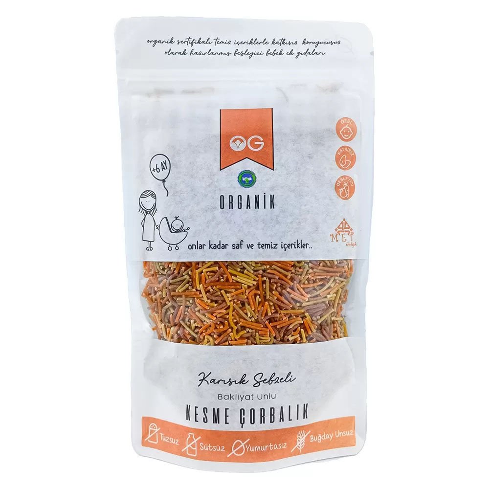 OG Natural Organik Karışık Sebzeli Bakliyat Unlu Kesme Çorbalık 200 Gr