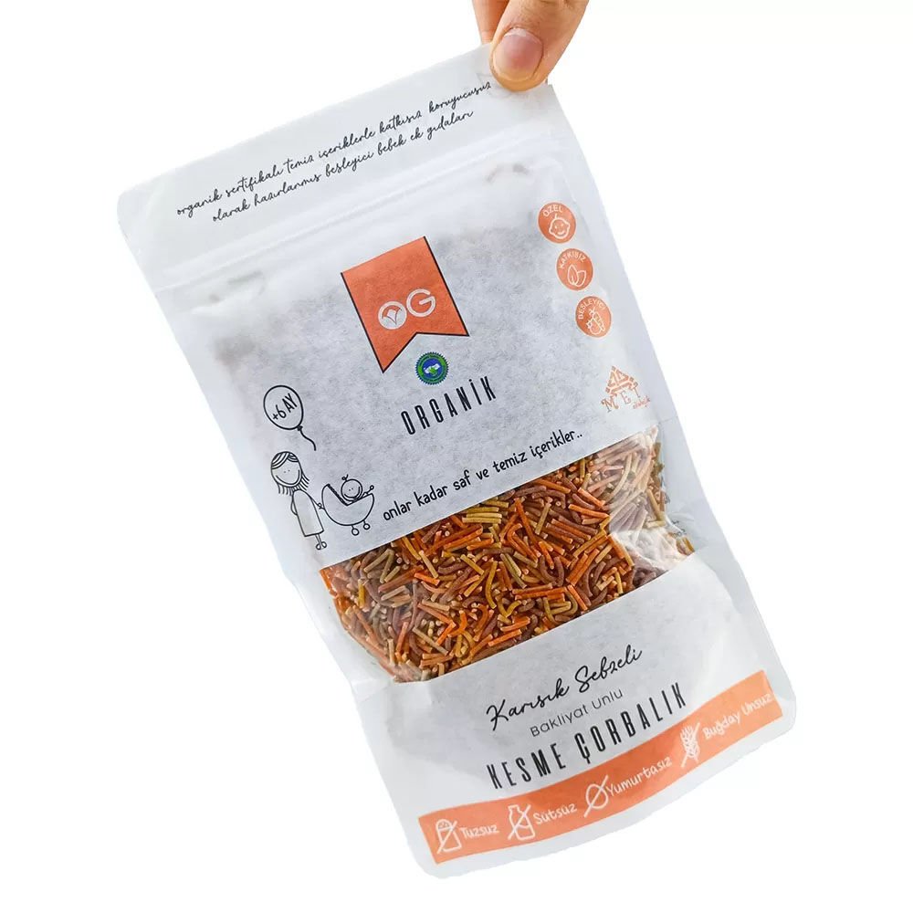 OG Natural Organik Karışık Sebzeli Bakliyat Unlu Kesme Çorbalık 200 Gr