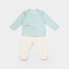 Bibaby Biorganic Save The Seahorse Bebek Pijama Takımı 59796 Bej-Mint