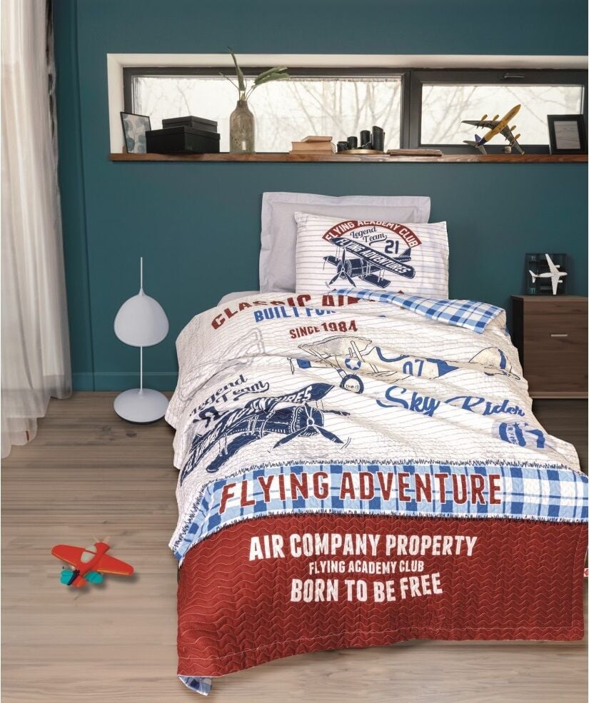 Cotton Box Junior Ranforce Complete Set Tek Kişilik Flying Gri